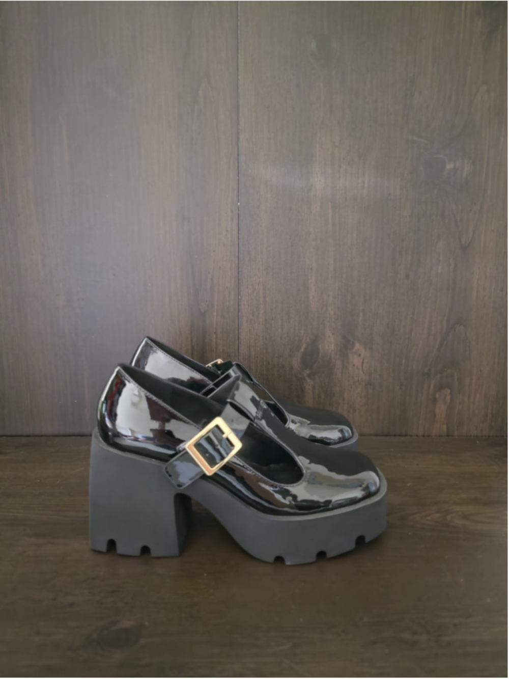 Steve Madden Paloma Retro Y2K Mary Janes Chunky Block Heel Pumps sz 7.5 M BLACK - Picture 8 of 16